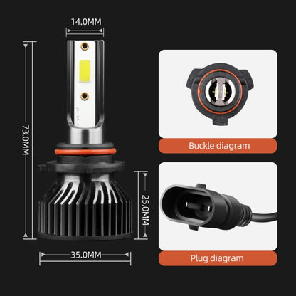 2 PCS DC9-36V / 25W / 6000K / 2500LM IP68 Waterproof Car LED Headlight, F2 9005 / HB3 / H10
