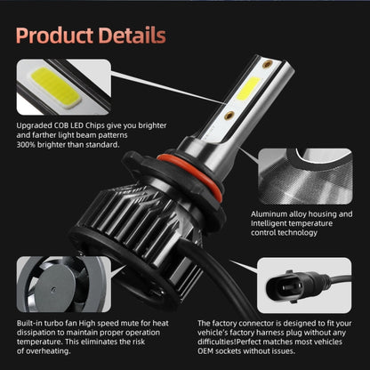2 PCS DC9-36V / 25W / 6000K / 2500LM IP68 Waterproof Car LED Headlight, F2 9005 / HB3 / H10