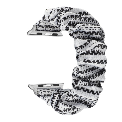 Fabric Hair Ring Replacement Strap Watchband For, Apple Watch Series 8&7 45mm / SE 2&6&SE&5&4 44mm / 3&2&1 42mm, Apple Watch Series 8&7 41mm / SE 2&6&SE&5&4 40mm / 3&2&1 38mm