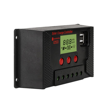 PWM Solar Controller 12V / 24V Lithium Battery Charging Photovoltaic Panel Charging Street Light Controller with Dual USB Output, CPLS-10A, CPLS-20A, CPLS-30A, CPLS-40A