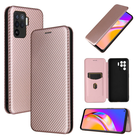 Carbon Fiber Texture Magnetic Horizontal Flip TPU + PC + PU Leather Case with Card Slot, For OPPO A94 4G / F19 Pro / Reno5 F, For ZTE nubia Red Magic 6 / 6 Pro, For OPPO Realme GT 5G, For Oukitel C22