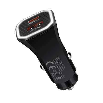 YSY-316PD20W QC3.0 USB + PD 20W USB-C / Typ-C Polygon Dual-Port Kfz-Ladegerät mit Schnellladefunktion, Kfz-Ladegerät