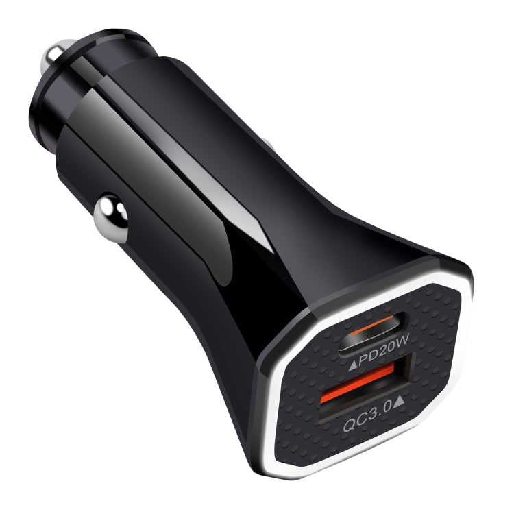 YSY-316PD20W QC3.0 USB + PD 20W USB-C / Typ-C Polygon Dual-Port Kfz-Ladegerät mit Schnellladefunktion, Kfz-Ladegerät