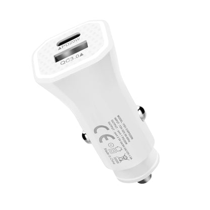 YSY-316PD20W QC3.0 USB + PD 20W USB-C / Typ-C Polygon Dual-Port Kfz-Ladegerät mit Schnellladefunktion, Kfz-Ladegerät