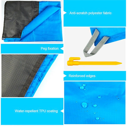 Polyester Waterproof Plaid Cloth Pocket Picnic Mat Outdoor Camping Beach Mat, Size: 2.1 x 2m