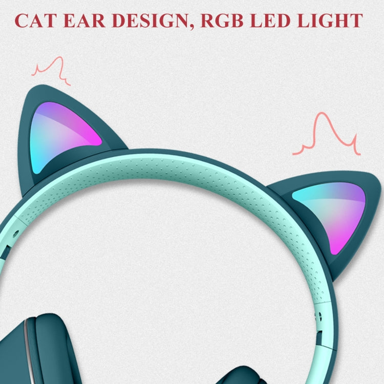 Casque LED pliable avec oreilles de chat AKZ-022 USB + port 3,5 mm et micro