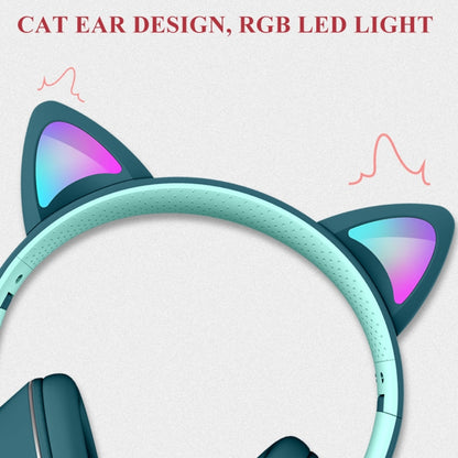 Casque LED pliable avec oreilles de chat AKZ-022 USB + port 3,5 mm et micro