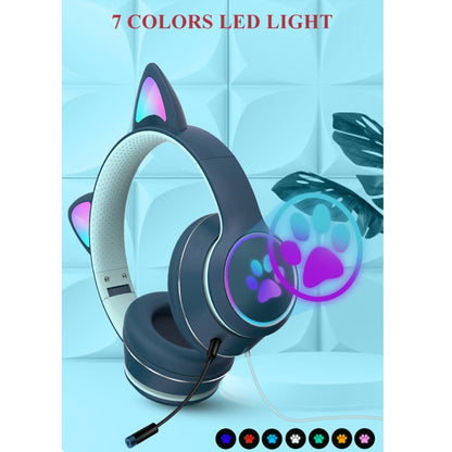 Casque LED pliable avec oreilles de chat AKZ-022 USB + port 3,5 mm et micro