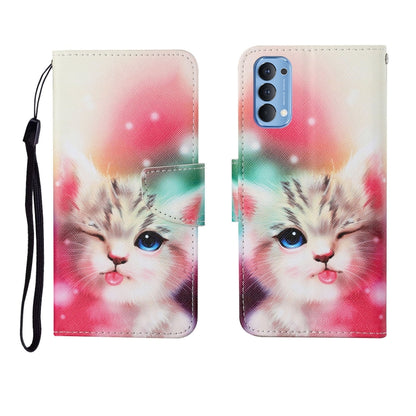 Painted Pattern Horizontal Flip Leathe Case, For OPPO Realme 5, For OPPO Realme 5 Pro, For OPPO Reno3, For OPPO Reno4, For OPPO Reno4 Lite, For OPPO F17 Pro, For OPPO Reno4 Pro