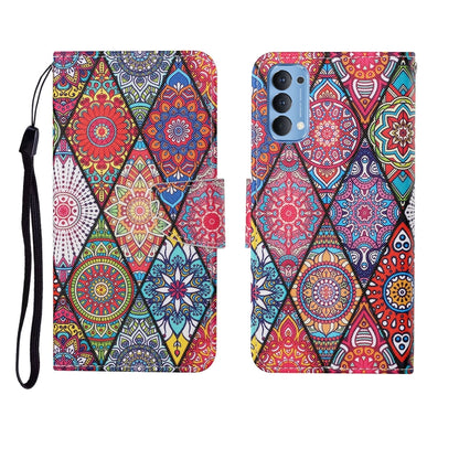 Painted Pattern Horizontal Flip Leathe Case, For OPPO Realme 5, For OPPO Realme 5 Pro, For OPPO Reno3, For OPPO Reno4, For OPPO Reno4 Lite, For OPPO F17 Pro, For OPPO Reno4 Pro