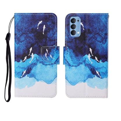 Painted Pattern Horizontal Flip Leathe Case, For OPPO Realme 5, For OPPO Realme 5 Pro, For OPPO Reno3, For OPPO Reno4, For OPPO Reno4 Lite, For OPPO F17 Pro, For OPPO Reno4 Pro