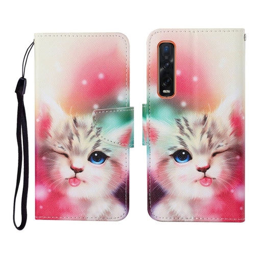Painted Pattern Horizontal Flip Leathe Case, For OPPO Find X2 Pro