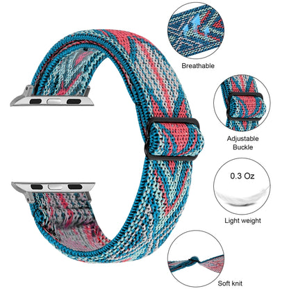 Elastic Watch Strap, For Apple Watch Series 7 45mm / 6 & SE & 5 & 4 44mm / 3 & 2 & 1 42mm, For Apple Watch Series 7 41mm / 6 & SE & 5 & 4 40mm / 3 & 2 & 1 38mm, For Apple Watch Apple Watch Series 7 45mm / 6 & SE & 5 & 4 44mm / 3 & 2 & 1 42mm           ...