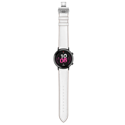 22mm Universal Butterfly Buckle Leather Replacement Strap Watchband, Black Buckle, Rose Gold Buckle, Silver Buckle