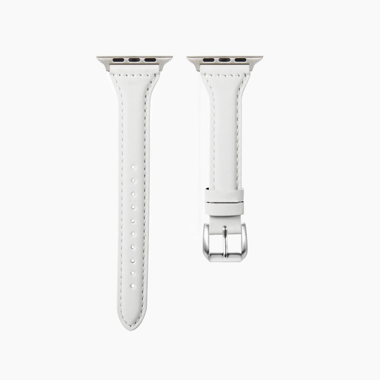 Universal T-shaped Thin Leather Watch Strap, For Apple Watch Series 7 45mm / 6 & SE & 5 & 4 44mm / 3 & 2 & 1 42mm, For Apple Watch Series 7 41mm / 6 & SE & 5 & 4 40mm / 3 & 2 & 1 38mm���������������������������������������������������������������������...