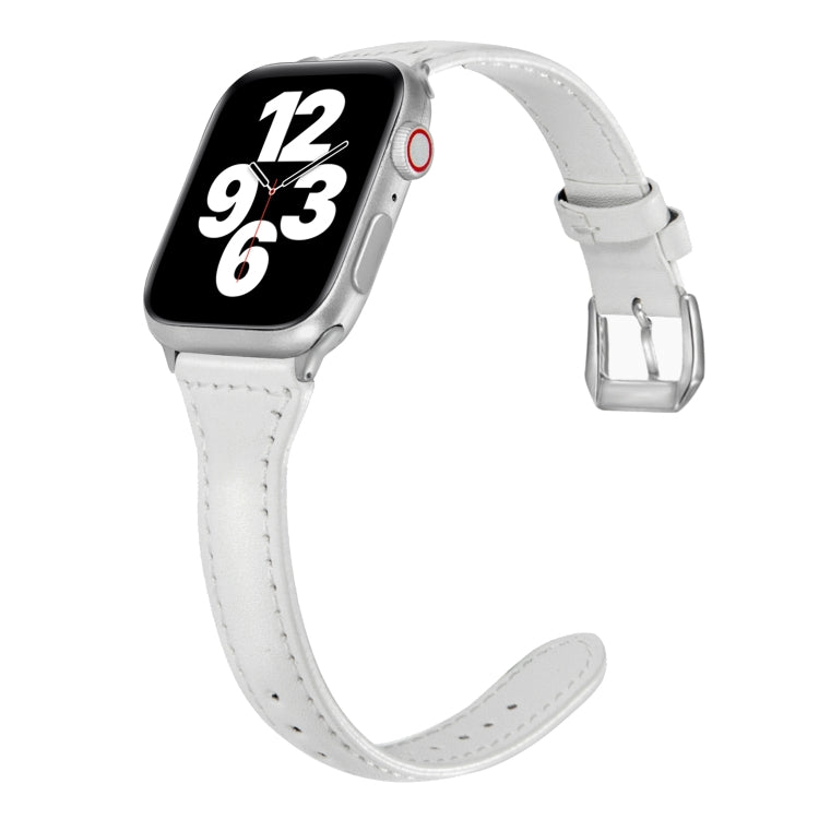 Universal T-shaped Thin Leather Watch Strap, For Apple Watch Series 7 45mm / 6 & SE & 5 & 4 44mm / 3 & 2 & 1 42mm, For Apple Watch Series 7 41mm / 6 & SE & 5 & 4 40mm / 3 & 2 & 1 38mm���������������������������������������������������������������������...