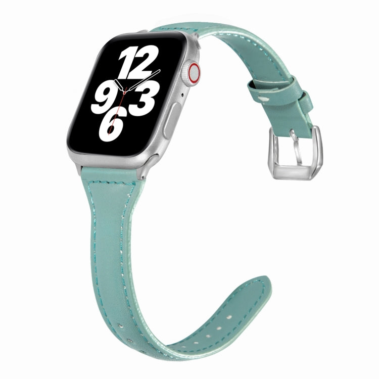Universal T-shaped Thin Leather Watch Strap, For Apple Watch Series 7 45mm / 6 & SE & 5 & 4 44mm / 3 & 2 & 1 42mm, For Apple Watch Series 7 41mm / 6 & SE & 5 & 4 40mm / 3 & 2 & 1 38mm���������������������������������������������������������������������...