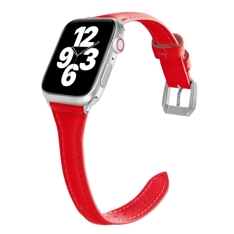 Universal T-shaped Thin Leather Watch Strap, For Apple Watch Series 7 45mm / 6 & SE & 5 & 4 44mm / 3 & 2 & 1 42mm, For Apple Watch Series 7 41mm / 6 & SE & 5 & 4 40mm / 3 & 2 & 1 38mm���������������������������������������������������������������������...