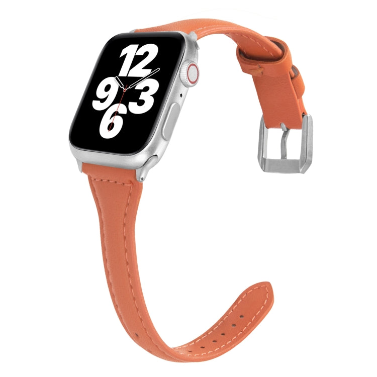 Universal T-shaped Thin Leather Watch Strap, For Apple Watch Series 7 45mm / 6 & SE & 5 & 4 44mm / 3 & 2 & 1 42mm, For Apple Watch Series 7 41mm / 6 & SE & 5 & 4 40mm / 3 & 2 & 1 38mm���������������������������������������������������������������������...