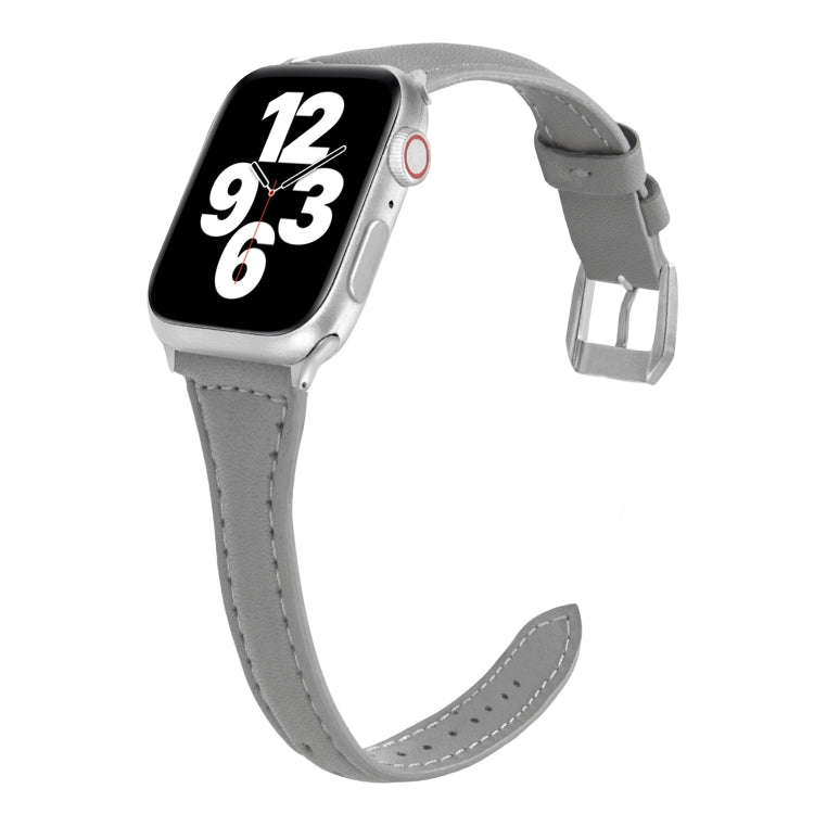 Universal T-shaped Thin Leather Watch Strap, For Apple Watch Series 7 45mm / 6 & SE & 5 & 4 44mm / 3 & 2 & 1 42mm, For Apple Watch Series 7 41mm / 6 & SE & 5 & 4 40mm / 3 & 2 & 1 38mm���������������������������������������������������������������������...