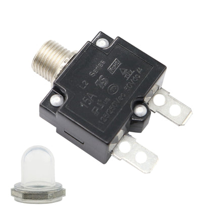 L2 Series 50V Car Overload Protector Manual Reset DC Circuit Breaker with Waterproof Cover, 5A, 10A, 15A, 20A, 30A