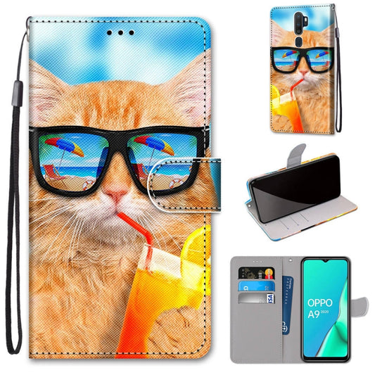 Coloured Drawing Cross Texture Horizontal Flip PU Leather Case with Holder & Card Slots & Wallet & Lanyard, For OPPO A9 (2020) / A5 (2020) / A11X / A11, For OPPO A15 / A15s, For OPPO A53 4G(2020) / A53s / A32 / A33 (2020)                               ...