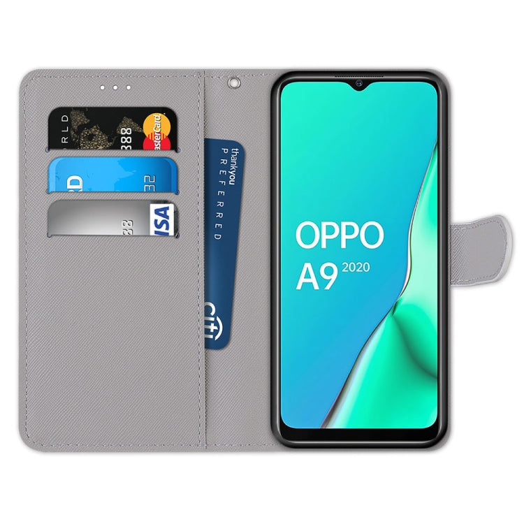 Coloured Drawing Cross Texture Horizontal Flip PU Leather Case with Holder & Card Slots & Wallet & Lanyard, For OPPO A9 (2020) / A5 (2020) / A11X / A11, For OPPO A15 / A15s, For OPPO A53 4G(2020) / A53s / A32 / A33 (2020)                               ...