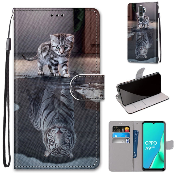 Coloured Drawing Cross Texture Horizontal Flip PU Leather Case with Holder & Card Slots & Wallet & Lanyard, For OPPO A9 (2020) / A5 (2020) / A11X / A11, For OPPO A15 / A15s, For OPPO A53 4G(2020) / A53s / A32 / A33 (2020)                               ...