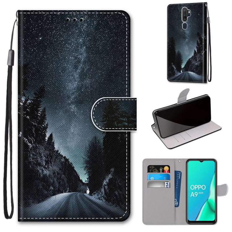 Coloured Drawing Cross Texture Horizontal Flip PU Leather Case with Holder & Card Slots & Wallet & Lanyard, For OPPO A9 (2020) / A5 (2020) / A11X / A11, For OPPO A15 / A15s, For OPPO A53 4G(2020) / A53s / A32 / A33 (2020)                               ...