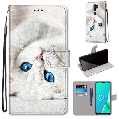 Coloured Drawing Cross Texture Horizontal Flip PU Leather Case with Holder & Card Slots & Wallet & Lanyard, For OPPO A9 (2020) / A5 (2020) / A11X / A11, For OPPO A15 / A15s, For OPPO A53 4G(2020) / A53s / A32 / A33 (2020)                               ...