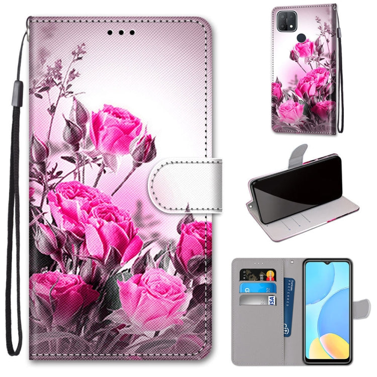 Coloured Drawing Cross Texture Horizontal Flip PU Leather Case with Holder & Card Slots & Wallet & Lanyard, For OPPO A9 (2020) / A5 (2020) / A11X / A11, For OPPO A15 / A15s, For OPPO A53 4G(2020) / A53s / A32 / A33 (2020)                               ...