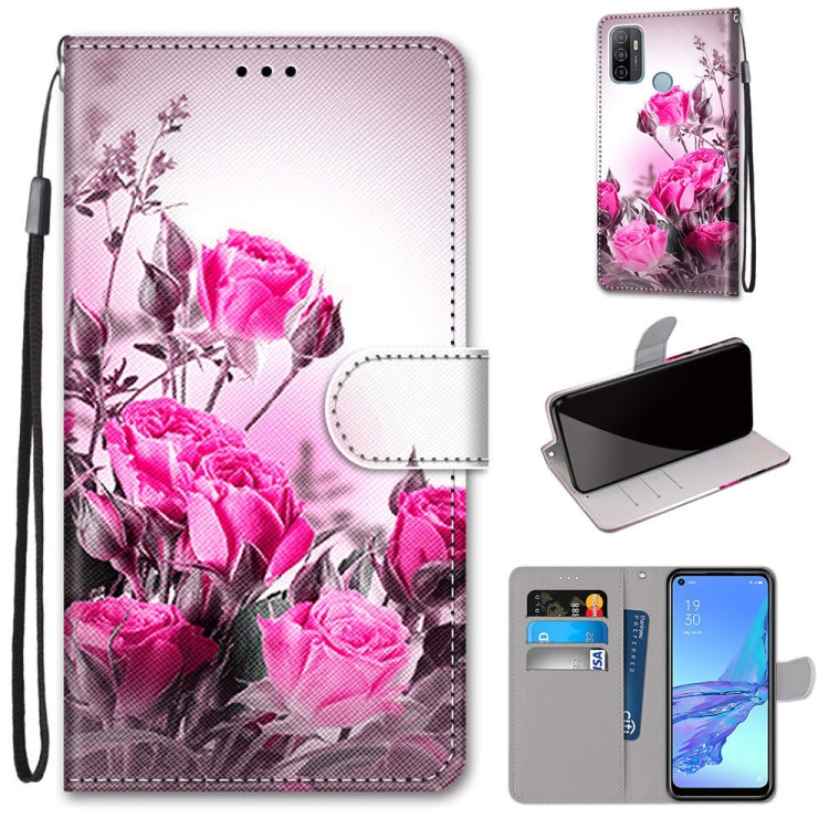 Coloured Drawing Cross Texture Horizontal Flip PU Leather Case with Holder & Card Slots & Wallet & Lanyard, For OPPO A9 (2020) / A5 (2020) / A11X / A11, For OPPO A15 / A15s, For OPPO A53 4G(2020) / A53s / A32 / A33 (2020)                               ...