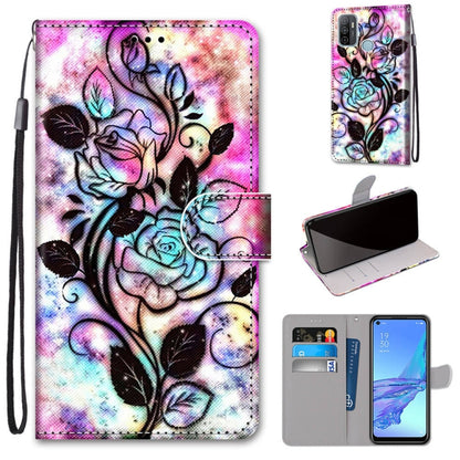 Coloured Drawing Cross Texture Horizontal Flip PU Leather Case with Holder & Card Slots & Wallet & Lanyard, For OPPO A9 (2020) / A5 (2020) / A11X / A11, For OPPO A15 / A15s, For OPPO A53 4G(2020) / A53s / A32 / A33 (2020)                               ...
