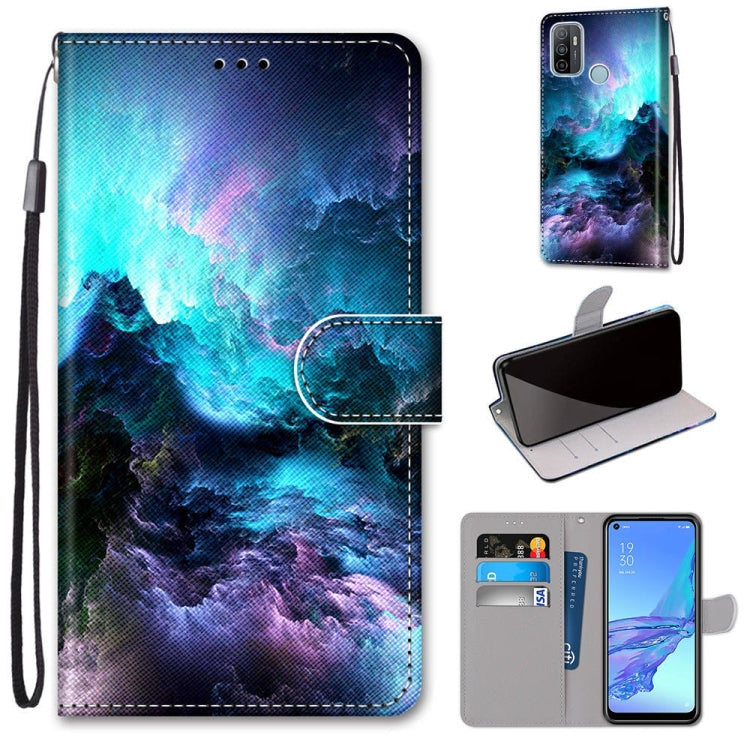 Coloured Drawing Cross Texture Horizontal Flip PU Leather Case with Holder & Card Slots & Wallet & Lanyard, For OPPO A9 (2020) / A5 (2020) / A11X / A11, For OPPO A15 / A15s, For OPPO A53 4G(2020) / A53s / A32 / A33 (2020)                               ...
