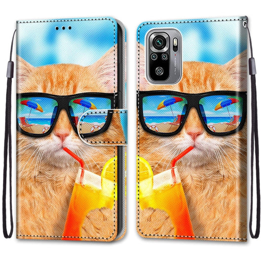 Coloured Drawing Cross Texture Horizontal Flip PU Leather Case with Holder & Card Slots & Wallet & Lanyard, For Xiaomi Redmi Note 10 4G / Note 10s, For Xiaomi Redmi Note 10 5G, For Xiaomi Redmi Note 10 Pro Max / Note 10 Pro                             ...