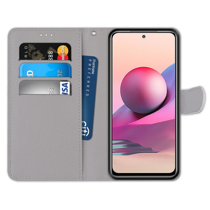 Coloured Drawing Cross Texture Horizontal Flip PU Leather Case with Holder & Card Slots & Wallet & Lanyard, For Xiaomi Redmi Note 10 4G / Note 10s, For Xiaomi Redmi Note 10 5G, For Xiaomi Redmi Note 10 Pro Max / Note 10 Pro                             ...