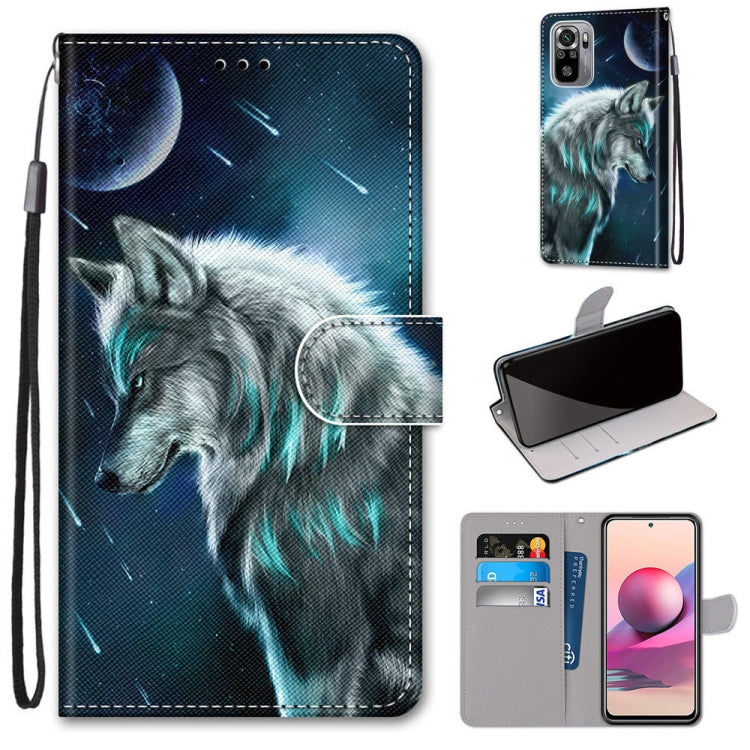 Coloured Drawing Cross Texture Horizontal Flip PU Leather Case with Holder & Card Slots & Wallet & Lanyard, For Xiaomi Redmi Note 10 4G / Note 10s, For Xiaomi Redmi Note 10 5G, For Xiaomi Redmi Note 10 Pro Max / Note 10 Pro                             ...