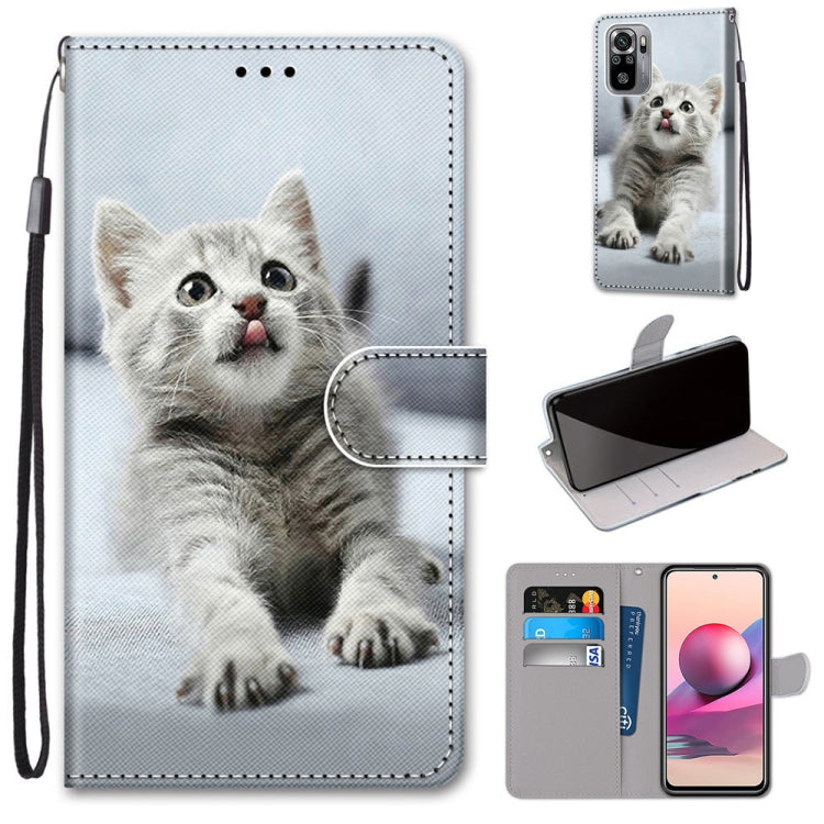 Coloured Drawing Cross Texture Horizontal Flip PU Leather Case with Holder & Card Slots & Wallet & Lanyard, For Xiaomi Redmi Note 10 4G / Note 10s, For Xiaomi Redmi Note 10 5G, For Xiaomi Redmi Note 10 Pro Max / Note 10 Pro                             ...