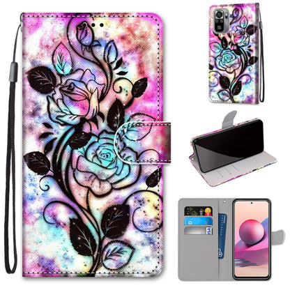 Coloured Drawing Cross Texture Horizontal Flip PU Leather Case with Holder & Card Slots & Wallet & Lanyard, For Xiaomi Redmi Note 10 4G / Note 10s, For Xiaomi Redmi Note 10 5G, For Xiaomi Redmi Note 10 Pro Max / Note 10 Pro                             ...