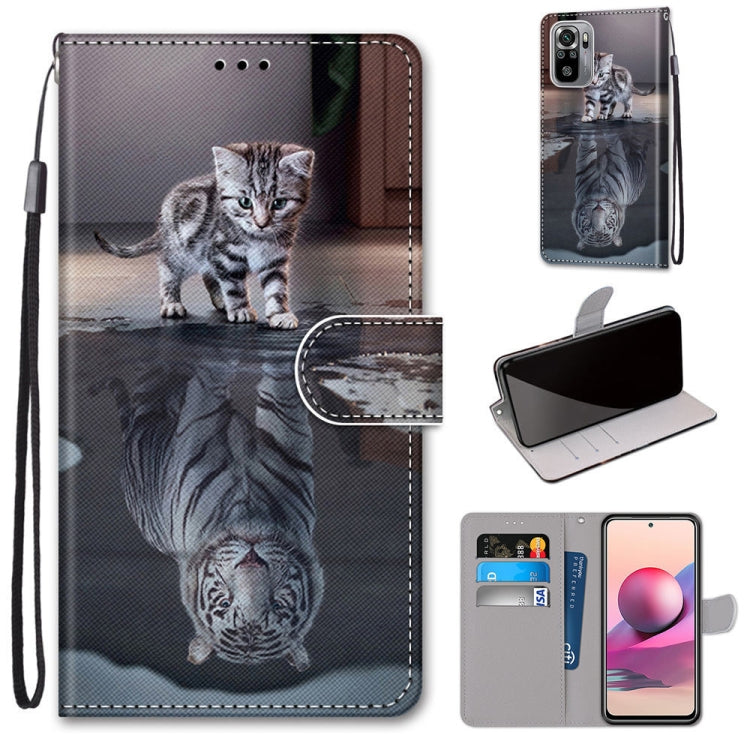Coloured Drawing Cross Texture Horizontal Flip PU Leather Case with Holder & Card Slots & Wallet & Lanyard, For Xiaomi Redmi Note 10 4G / Note 10s, For Xiaomi Redmi Note 10 5G, For Xiaomi Redmi Note 10 Pro Max / Note 10 Pro                             ...