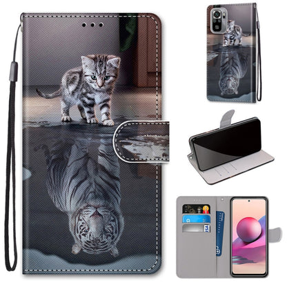 Coloured Drawing Cross Texture Horizontal Flip PU Leather Case with Holder & Card Slots & Wallet & Lanyard, For Xiaomi Redmi Note 10 4G / Note 10s, For Xiaomi Redmi Note 10 5G, For Xiaomi Redmi Note 10 Pro Max / Note 10 Pro                             ...
