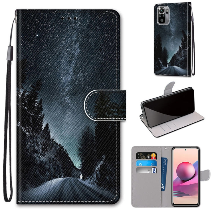 Coloured Drawing Cross Texture Horizontal Flip PU Leather Case with Holder & Card Slots & Wallet & Lanyard, For Xiaomi Redmi Note 10 4G / Note 10s, For Xiaomi Redmi Note 10 5G, For Xiaomi Redmi Note 10 Pro Max / Note 10 Pro                             ...