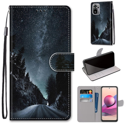 Coloured Drawing Cross Texture Horizontal Flip PU Leather Case with Holder & Card Slots & Wallet & Lanyard, For Xiaomi Redmi Note 10 4G / Note 10s, For Xiaomi Redmi Note 10 5G, For Xiaomi Redmi Note 10 Pro Max / Note 10 Pro                             ...