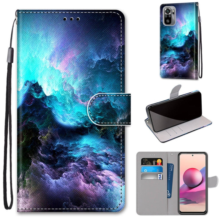 Coloured Drawing Cross Texture Horizontal Flip PU Leather Case with Holder & Card Slots & Wallet & Lanyard, For Xiaomi Redmi Note 10 4G / Note 10s, For Xiaomi Redmi Note 10 5G, For Xiaomi Redmi Note 10 Pro Max / Note 10 Pro                             ...