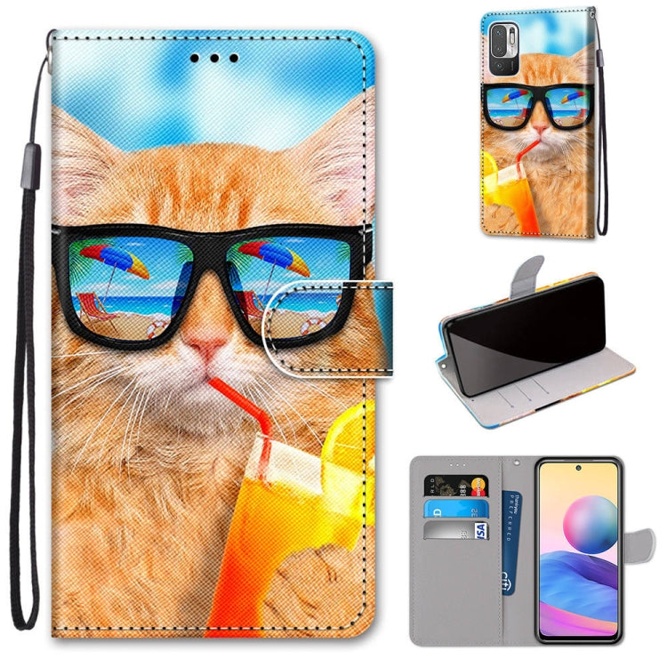 Coloured Drawing Cross Texture Horizontal Flip PU Leather Case with Holder & Card Slots & Wallet & Lanyard, For Xiaomi Redmi Note 10 4G / Note 10s, For Xiaomi Redmi Note 10 5G, For Xiaomi Redmi Note 10 Pro Max / Note 10 Pro                             ...