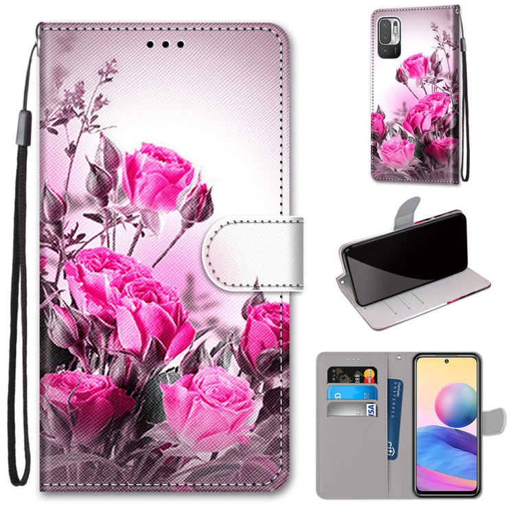 Coloured Drawing Cross Texture Horizontal Flip PU Leather Case with Holder & Card Slots & Wallet & Lanyard, For Xiaomi Redmi Note 10 4G / Note 10s, For Xiaomi Redmi Note 10 5G, For Xiaomi Redmi Note 10 Pro Max / Note 10 Pro                             ...