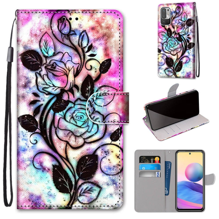 Coloured Drawing Cross Texture Horizontal Flip PU Leather Case with Holder & Card Slots & Wallet & Lanyard, For Xiaomi Redmi Note 10 4G / Note 10s, For Xiaomi Redmi Note 10 5G, For Xiaomi Redmi Note 10 Pro Max / Note 10 Pro                             ...