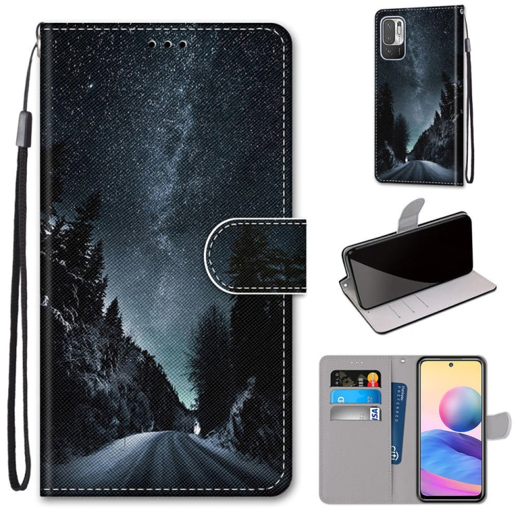 Coloured Drawing Cross Texture Horizontal Flip PU Leather Case with Holder & Card Slots & Wallet & Lanyard, For Xiaomi Redmi Note 10 4G / Note 10s, For Xiaomi Redmi Note 10 5G, For Xiaomi Redmi Note 10 Pro Max / Note 10 Pro                             ...