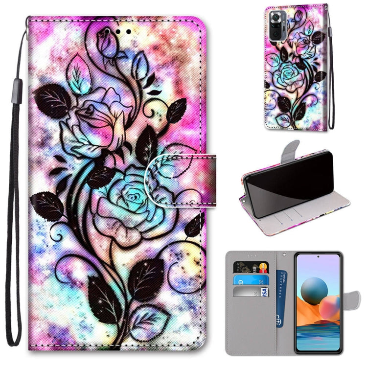 Coloured Drawing Cross Texture Horizontal Flip PU Leather Case with Holder & Card Slots & Wallet & Lanyard, For Xiaomi Redmi Note 10 4G / Note 10s, For Xiaomi Redmi Note 10 5G, For Xiaomi Redmi Note 10 Pro Max / Note 10 Pro                             ...
