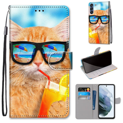 Coloured Drawing Cross Texture Horizontal Flip PU Leather Case with Holder & Card Slots & Wallet & Lanyard, For Samsung Galaxy F62 / M62, For Samsung Galaxy S21 FE, For Samsung Galaxy Xcover 5